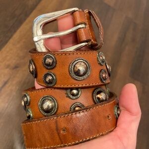 Vintage Neiman Marcus Leather Studded Belt Sz Med… - image 1